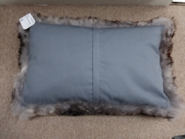 Grey with Black tips Shorn Icelandic Sheepskin Cushion