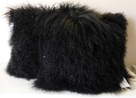 Cushion Mongolian Sheepskin, Black