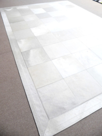 White Patchwork Cowhide Rug, 200 x 290 cm