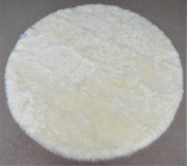 White Shorn Sheepskin Rug, Round, 160 cm