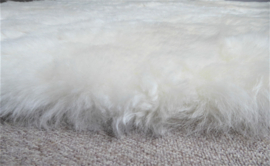 White Shorn Sheepskin Rug, Round, 160 cm
