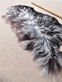 Grey Icelandic Sheepskin with Black Tips M (511)