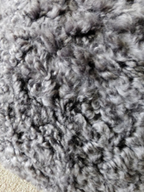 Grey Curly Shorn Sheepskin Cushion