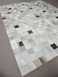 Grey Patchwork Cowhide Rug, 200 x 250 cm