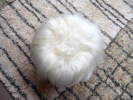 White Icelandic Sheepskin Stool