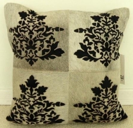 Laser Cut Grey Cowhide Cushion (3)