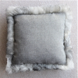 Grey Shorn Sheepskin Cushion (6)