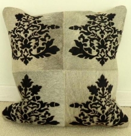 Laser Cut Grey Cowhide Cushion (4)