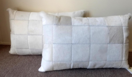 White Cowhide Cushion
