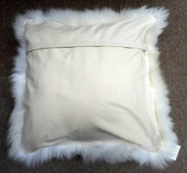 White Sheepskin Cushion L