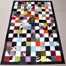 Multicolor Koeienhuid Patchwork Tapijt, 120 x 180 cm