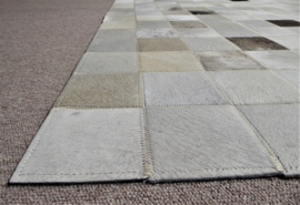 Grey Patchwork Cowhide Rug, 200 x 250 cm