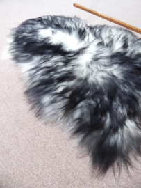 White Icelandic Sheepskin with Black Tips S (1004)