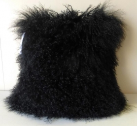 Cushion Mongolian Sheepskin, Black