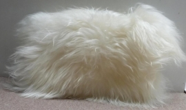 White Icelandic Sheepskin Cushion