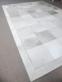 White Patchwork Cowhide Rug, 200 x 290 cm