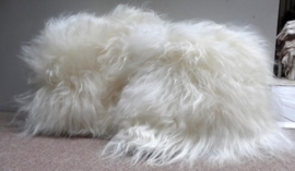 White Icelandic Sheepskin Cushion