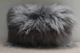 Grey Silver Icelandic Sheepskin Cushion