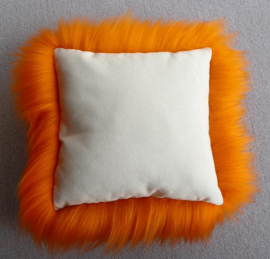 Orange Sheepskin Cushion