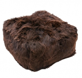 Brown Sheepskin Pouf