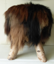 Rusty Brown-Black Icelandic Sheepskin Stool