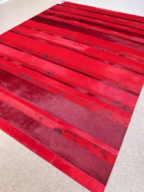 Lava Red Patchwork Cowhide Rug, 150 x 200 cm