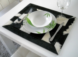 Black- White Cowhide Placemats