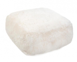 White Shorn Sheepskin Pouf