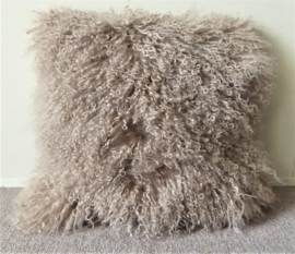 Beige Mongolian Sheepskin Cushion