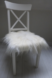 Chair Pad Icelandic Sheepskin, White, Long wool