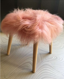 Peach Icelandic Sheepskin Stool