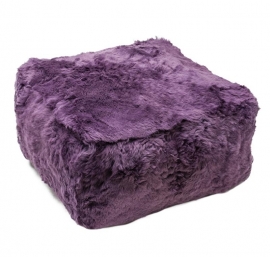 Purple Shorn Sheepskin Pouf