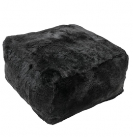 Blacky-Brown Shorn Sheepskin Pouf