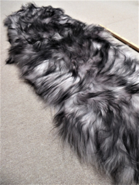 Grey with Black Tips Icelandic Sheepskin, Double