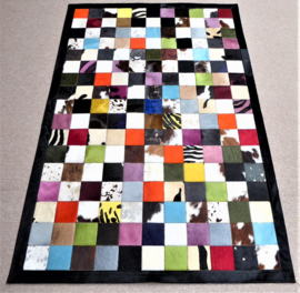 Multicolor Cowhide Patchwok Rug, 120 x 180 cm