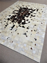 Mosaic Brown-White Graded Cowhide Rug, 170 x 240 cm