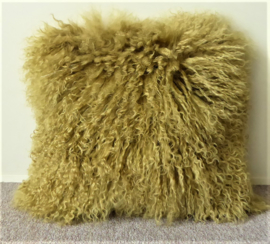 Mustard Mongolian Sheepskin Cushion