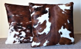 Brown-White Cowhide Cushion (309)