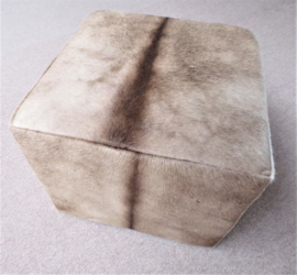 Beige Cowhide Ottoman