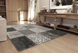 Vintage Rug Multi Black and White