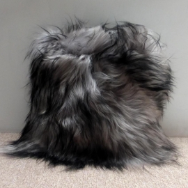 Grey Icelandic Sheepskin with Black tips