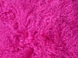 Fuchsia Mongolian Sheepskin Cushion