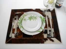 Brown-White Cowhide Placemats