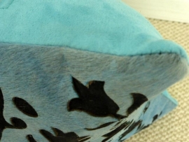 Laser Cut Turquoise Cowhide Cushion (2)