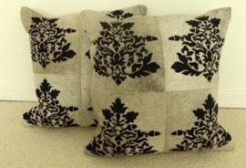 Laser Cut Grey Cowhide Cushion (2)