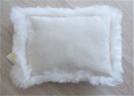 White Shorn Sheepskin Cushion