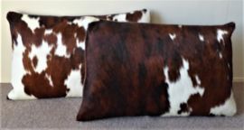 Brown-White Cowhide Cushion (112)