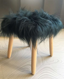 Bottle Green Icelandic Sheepskin Stool