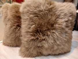 Taupe Sheepskin Cushion