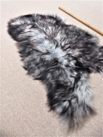 Grey Icelandic Sheepskin with Black Tips M (510)